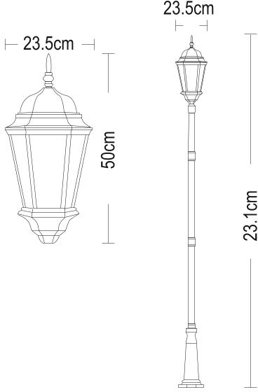 Садово-парковый светильник Arte Lamp Genova A1207PA-1BN