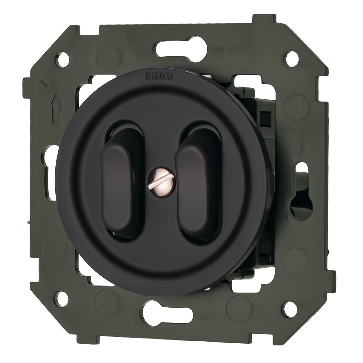 Выключатель двухклавишный Bironi Шедель Бриз B3-222-22M