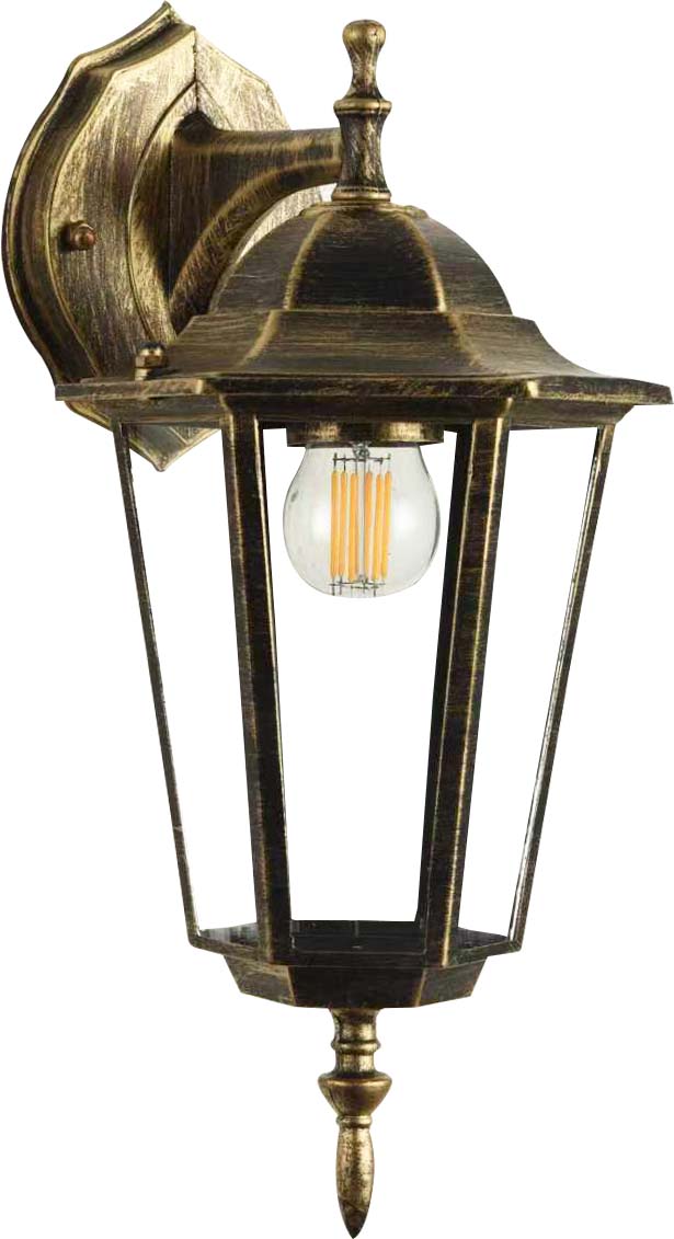 Уличный настенный светильник ЭРА Веледа GBW-104-1-BR-0360 230В Е27 IP54 бронза вниз Б0071479