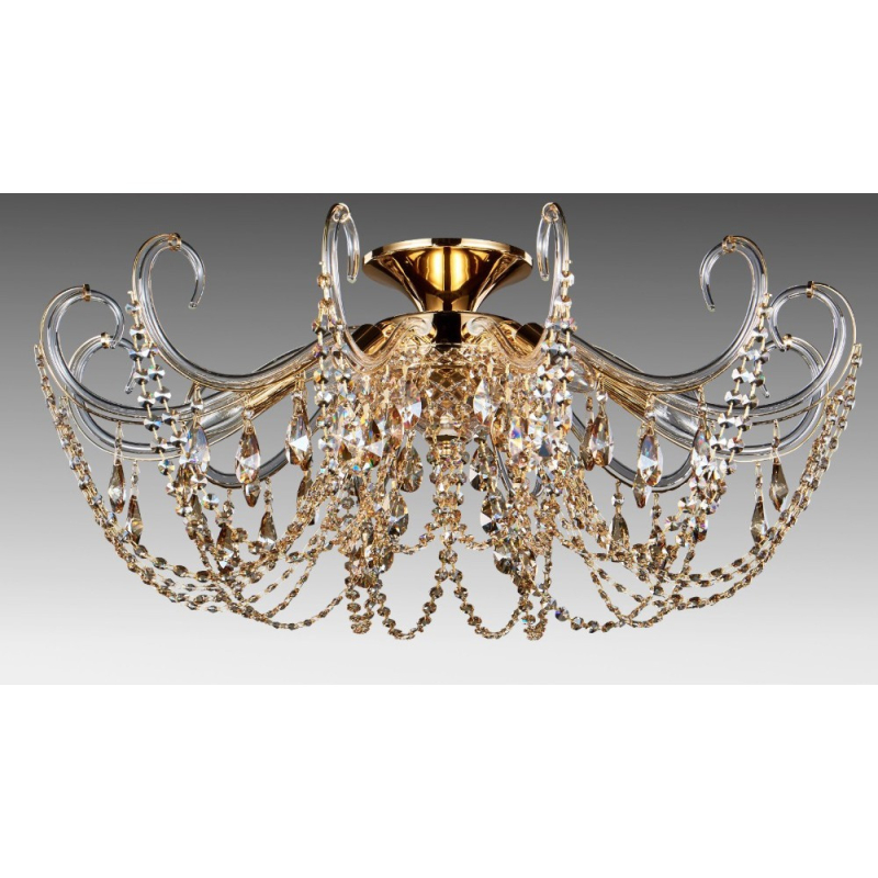 Потолочная люстра Crystal Lux Imperia PL6 Gold/Amber