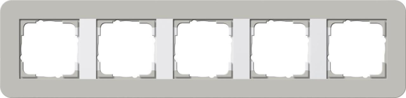 Рамка 5-постовая Gira E3 серый/белый глянцевый 0215412