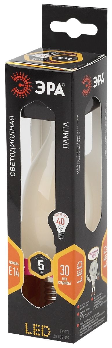 Лампа светодиодная Эра E14 5W 2700K F-LED BXS-5W-827-E14 frost Б0027927