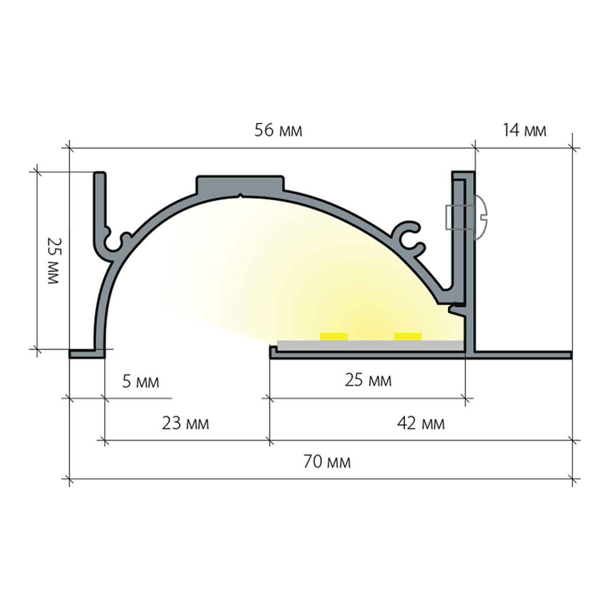 Профиль встраиваемый напольный алюминиевый Elektrostandard 7023259 4690389111150