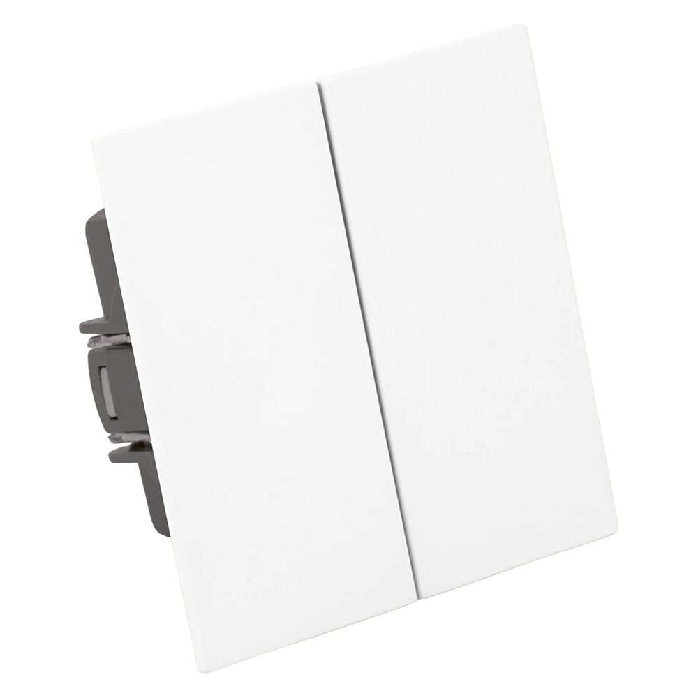 Переключатель 2-клавишный (механизм) Stekker Мия 250В 10А RSW10-3107-01 белая магнолия 50434