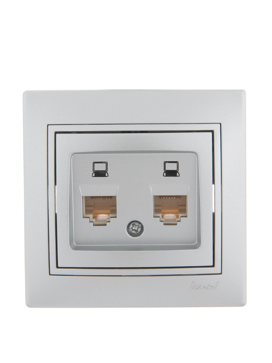 Розетка компьютерная двойная Lezard Mira 701-1010-141