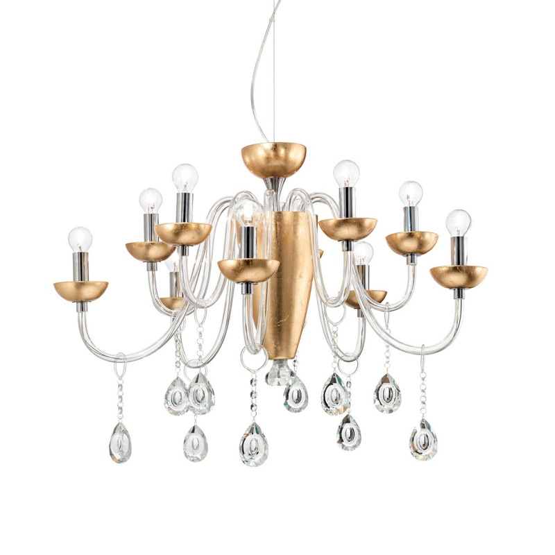 Подвесная люстра Ideal Lux Camelia SP10 Oro 125084
