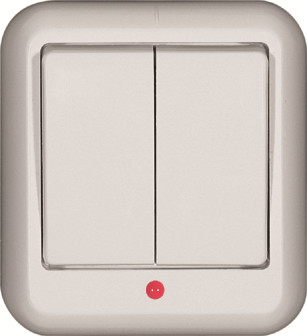 Выключатель 2-клавишный с подсветкой Schneider Electric Прима A56-007-B