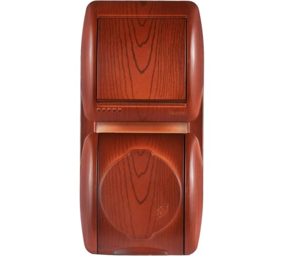 Выключатель и розетка с/з с крышкой Lezard Nata 710-0600-172