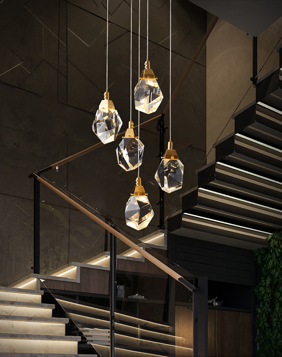 Подвесной светильник Delight Collection Crystal rock MD-020B-5 gold