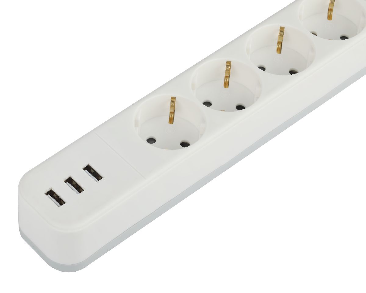 Сетевой фильтр Эра USF-4es-1,5m-3xUSBA-W Б0059567