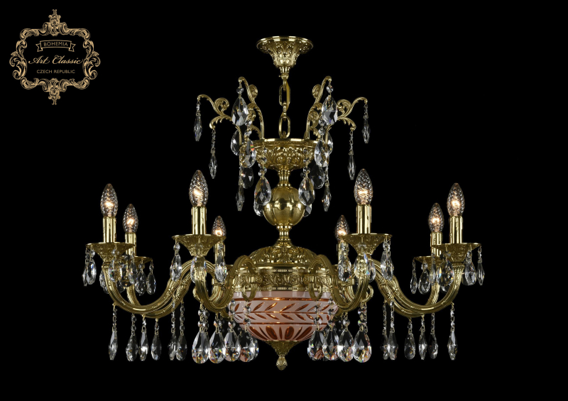 Подвесная люстра Art Classic 31.29.8.CK250SP.250GL.G.Sp.Amber.White.1D