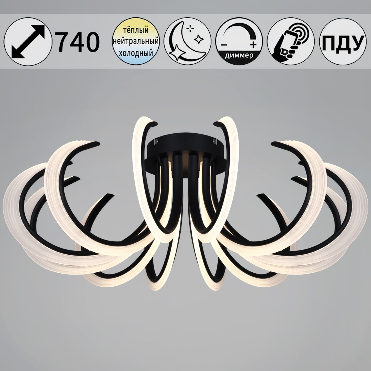 Потолочная люстра Reluce 74390-0.3-12L black