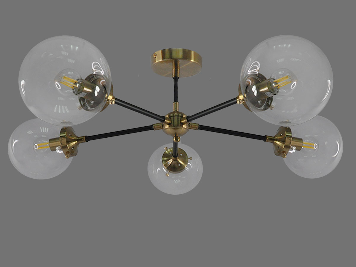 Люстра на штанге Elvan LU-208/5-E27-BkBaCl