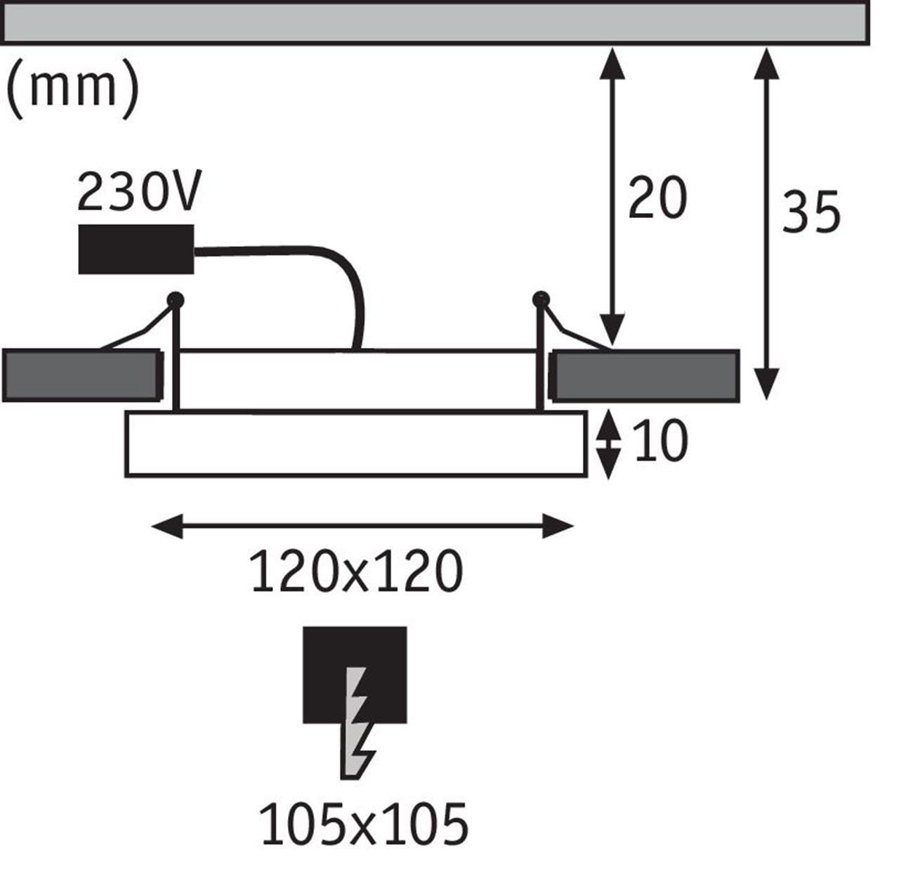 Встраиваемый светодиодный светильник Paulmann Panel Areo 92938