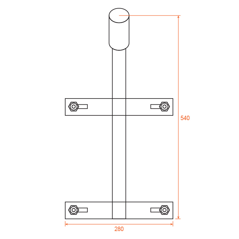 Кронштейн приставной для консольного светильника Wolta К1П-035-05-2-012х06-С