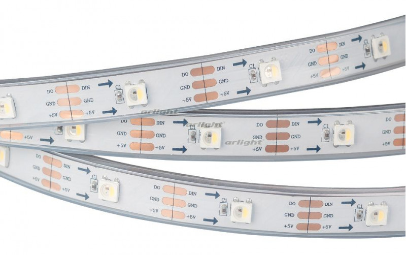 Светодиодная лента Arlight SPI 2-5000P-AM 5V RGB-White (5060,150 LED x1) 021834