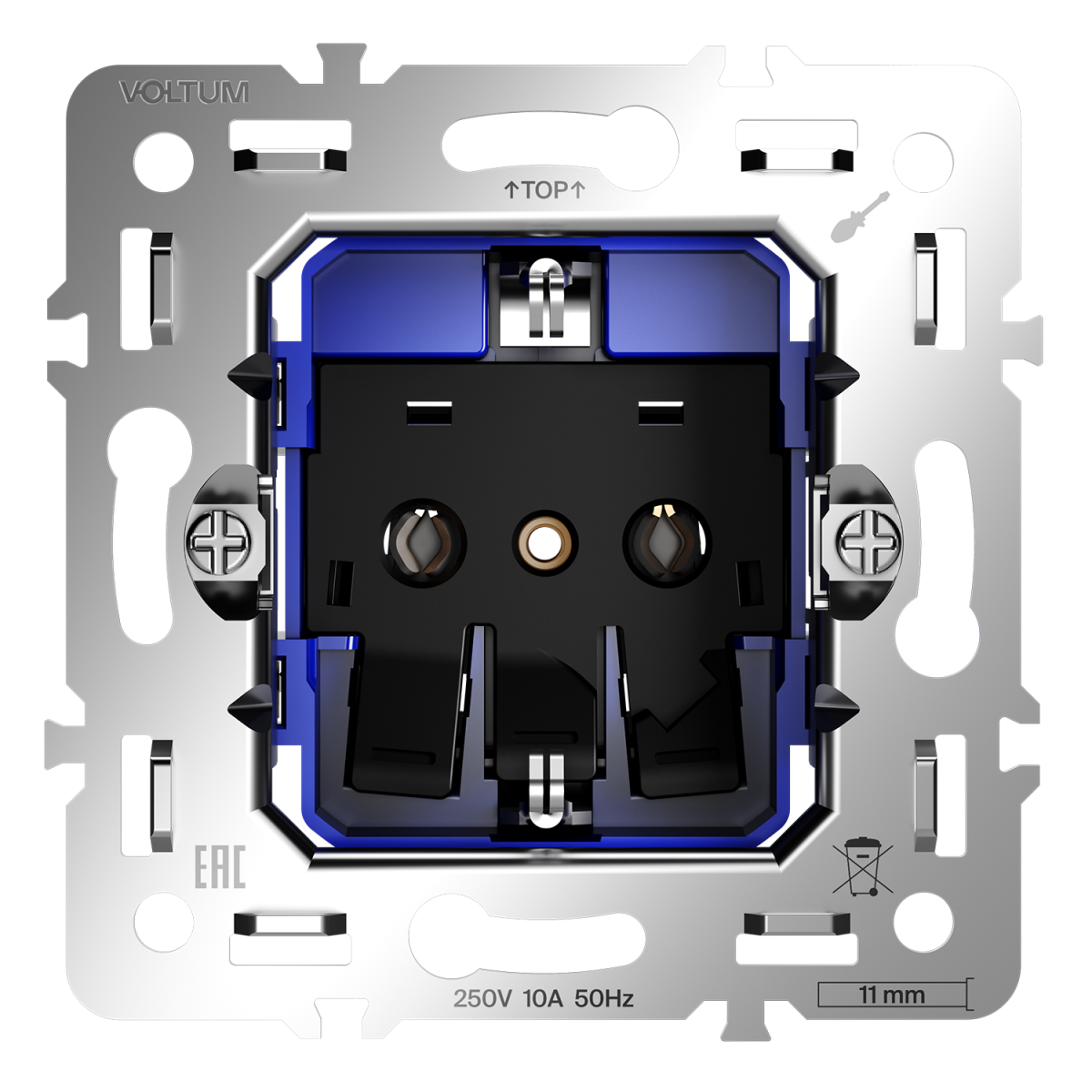 Механизм розетки с заземлением 16А Voltum S70 VLS0401M