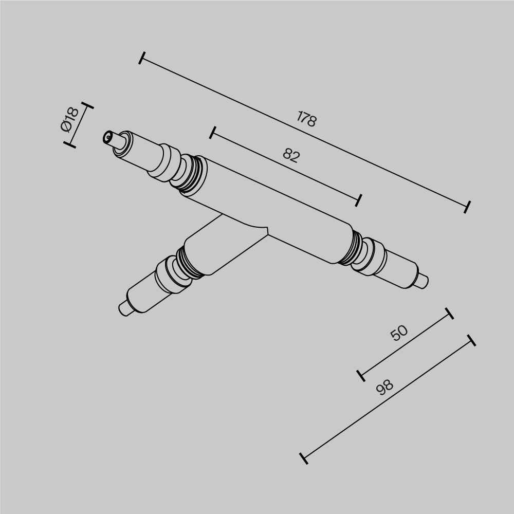 Т- образный коннектор для штанговой системы Maytoni Axity CA007TC-BS