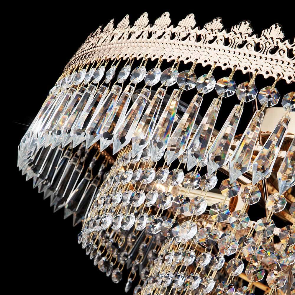 Потолочная люстра Eurosvet Diadema 10078/10 золото/прозрачный хрусталь Strotskis