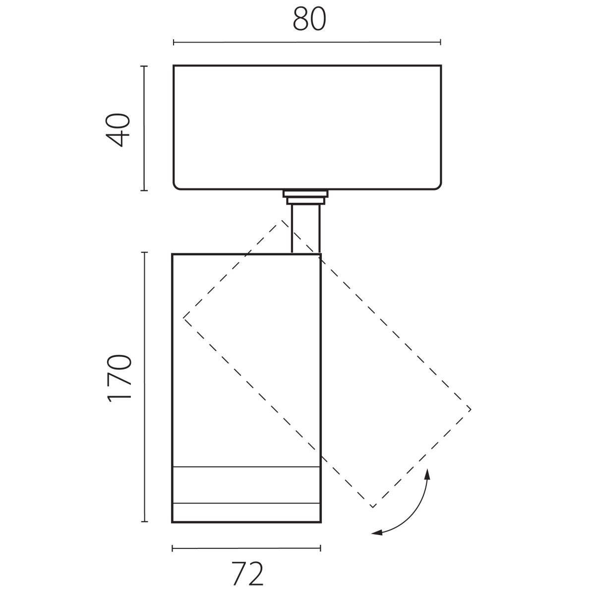 Накладной светильник 20-55G с адаптером Lightstar Canno Pro C4207SO