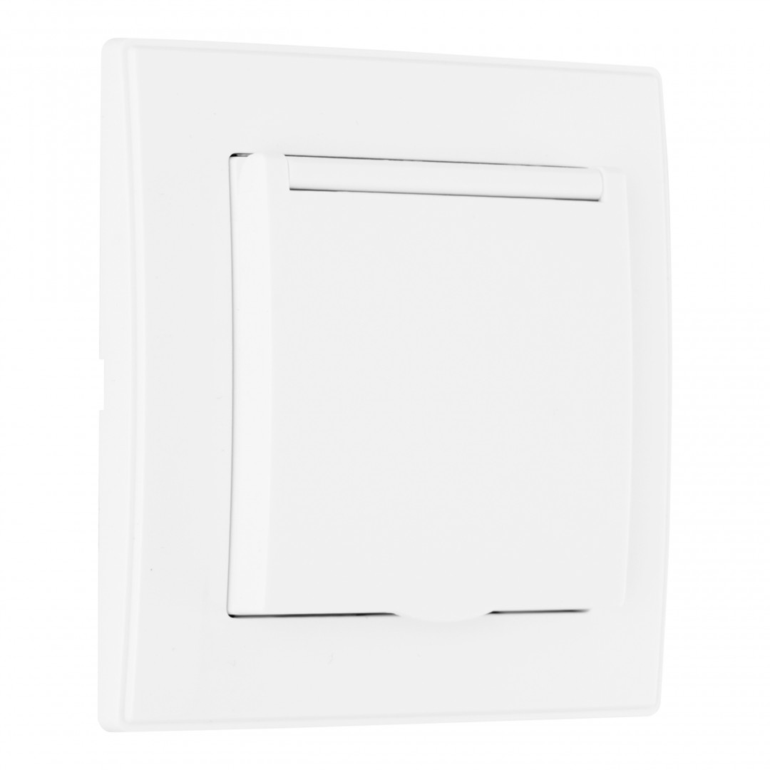 Комплект розетки с/з и шторками, защитной крышкой и рамкой Arte Milano SET06-1-41-1 white
