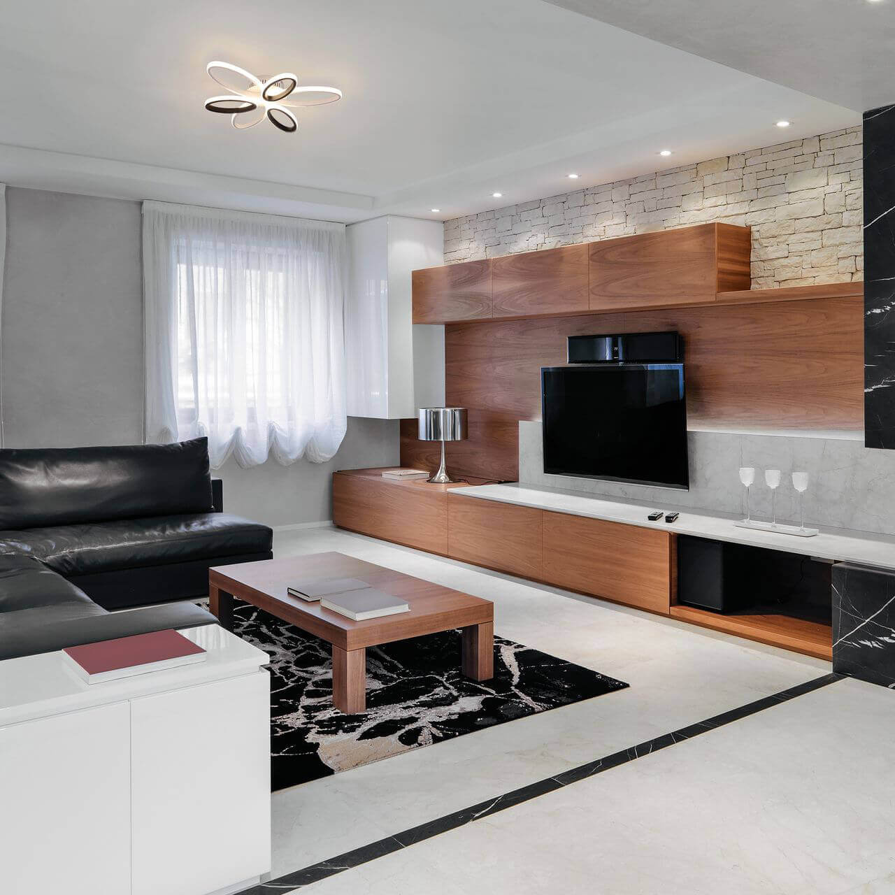 Потолочная светодиодная люстра Eurosvet Blade 90137/6 белый/чёрный