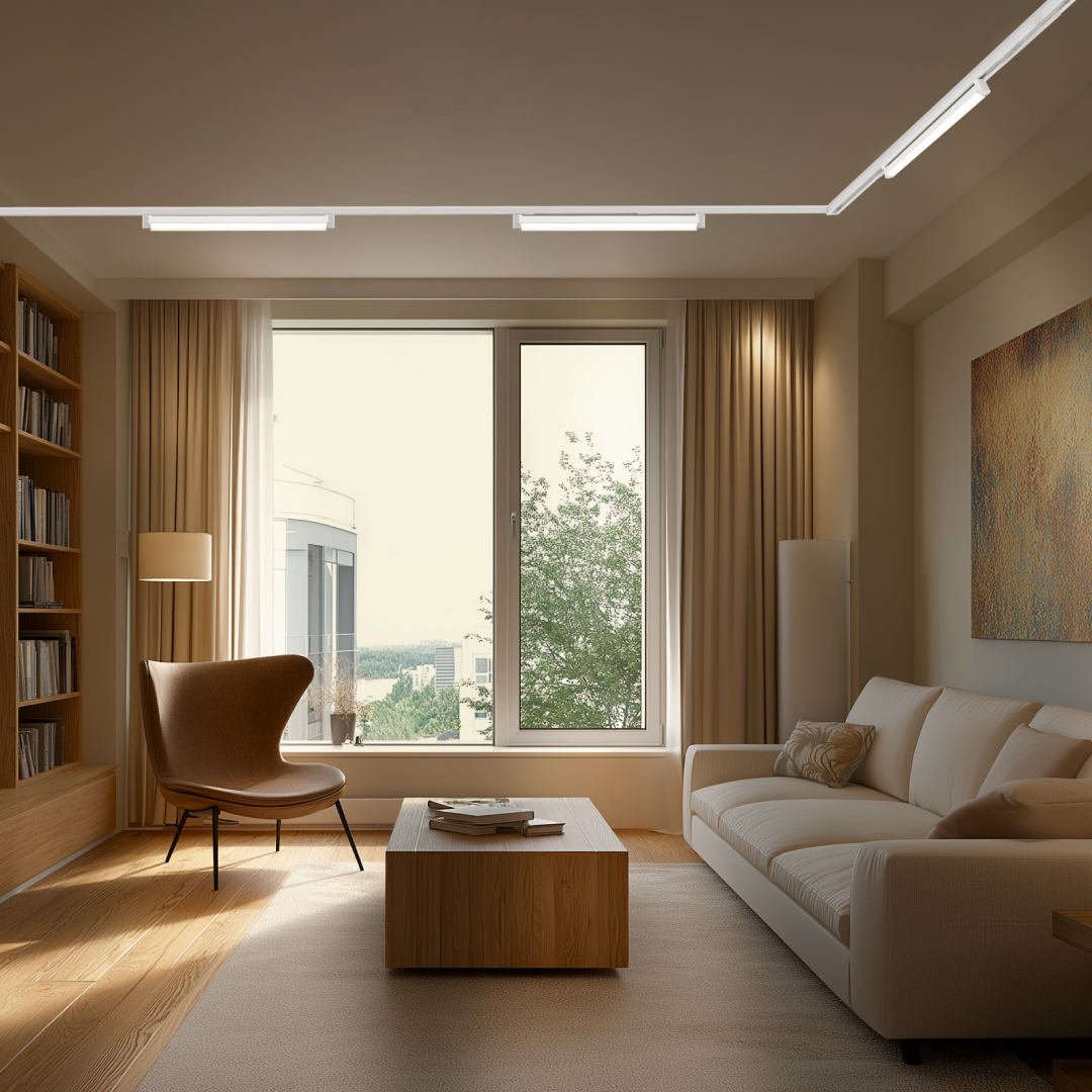 Шинопровод однофазный накладной/подвесной Apeyron в комплекте крепёж, токоввод, заглушка R45-07