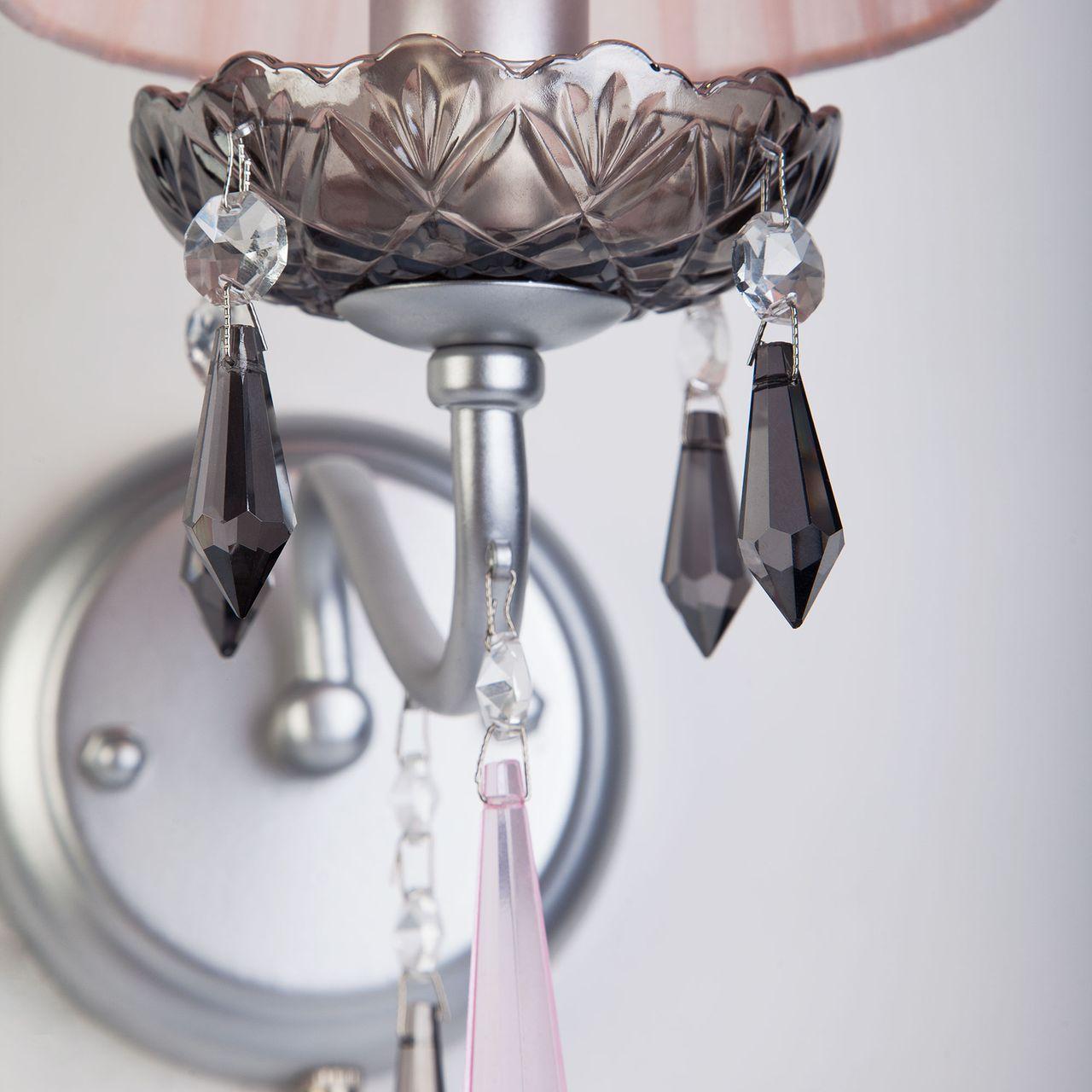 Бра Eurosvet Rosetta 10086/1 серебро/дымчатый хрусталь Strotskis