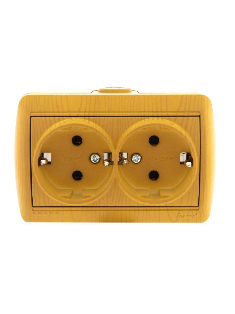 Розетка двойная с/з Lezard Nata 710-0700-127