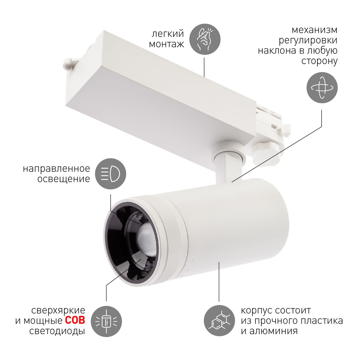 Трековый светильник ЭРА STR-30-99-40K-W20 Б0049784