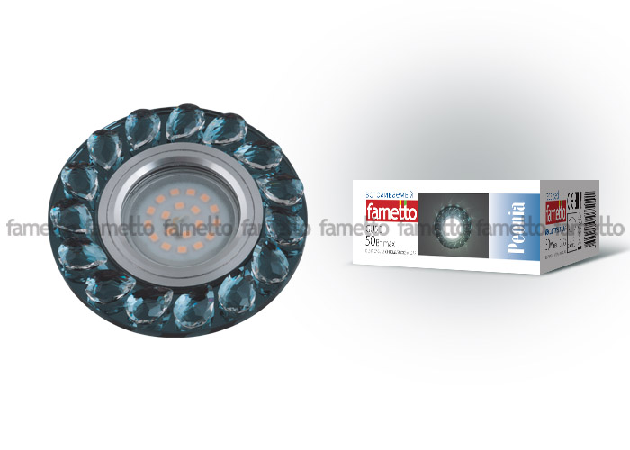 Встраиваемый светильник Fametto Peonia DLS-P107 GU5.3 CHROME/SMOKE+CLEAR