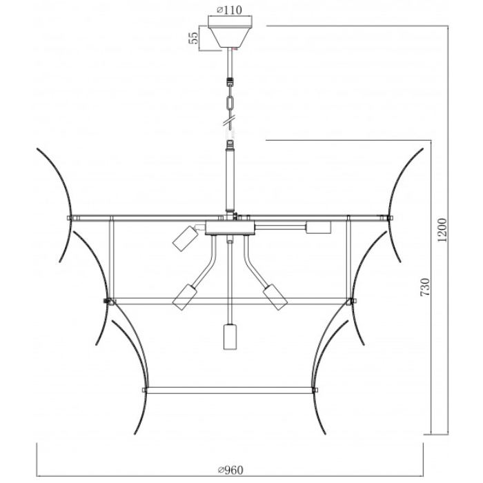 Подвесная люстра iLamp Gramercy 15602-19 ANB+CL