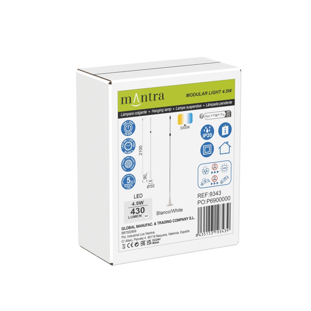 Подвес светодиодный без плафона и основания Mantra Andromeda 9343