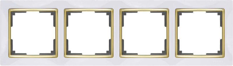 Рамка Werkel Snabb на 4 поста белый/золото WL03-Frame-04-white/GD 4690389083938