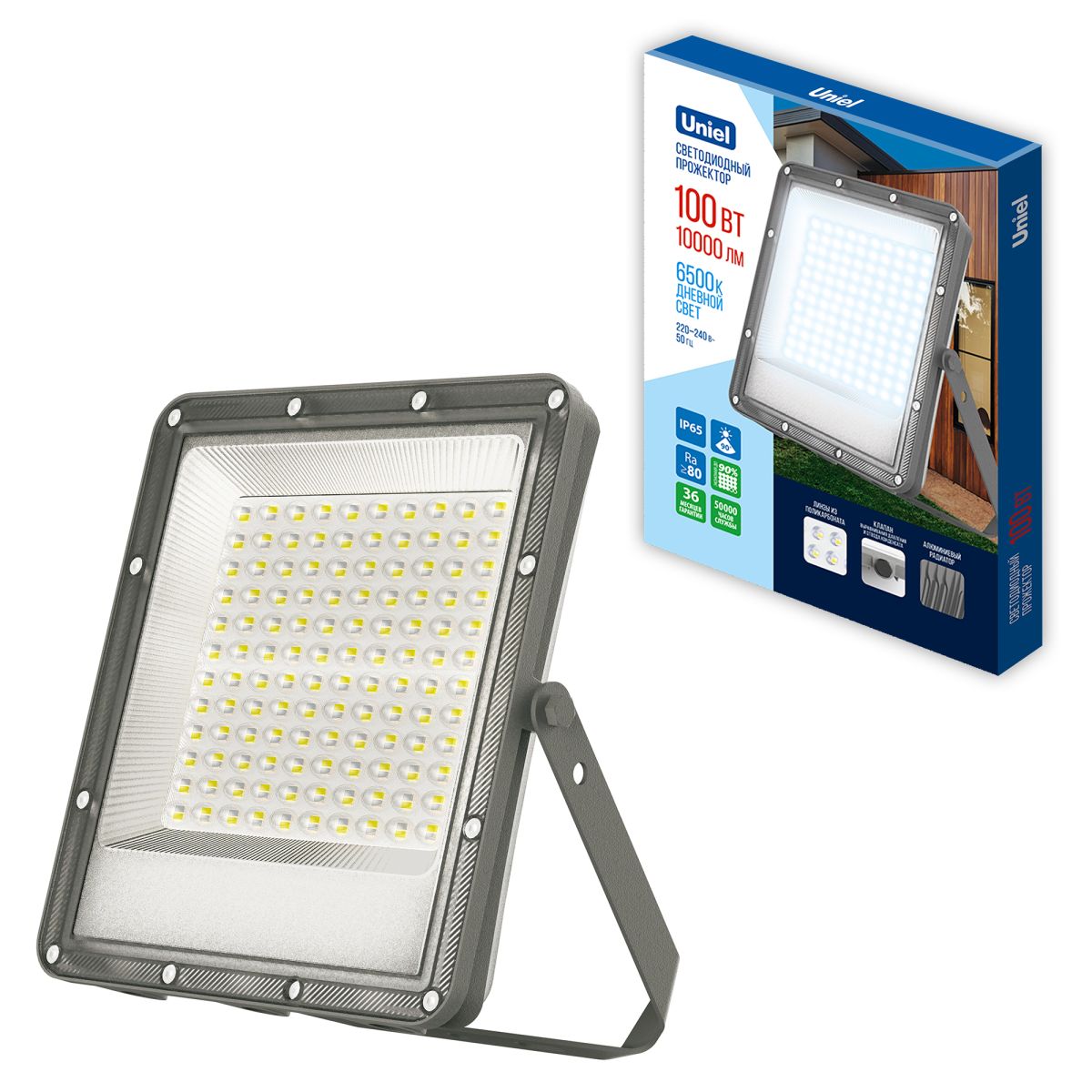 Прожектор Uniel ULF-F51D-100W/6500K IP65 200-240V GREY UL-00012759