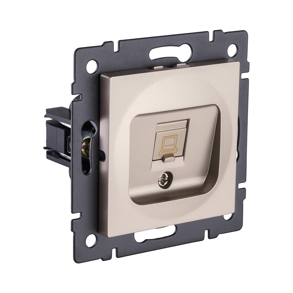 Розетка Ethernet RJ45 Cat.6, золотой Kollinger REA-018GD для Aspekt, Eleganz, Reflex