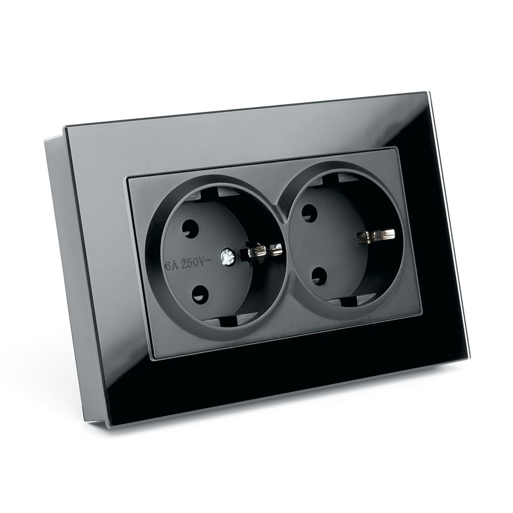 Розетка 2-местная с/з с защитной шторкой Stekker Катрин 39516