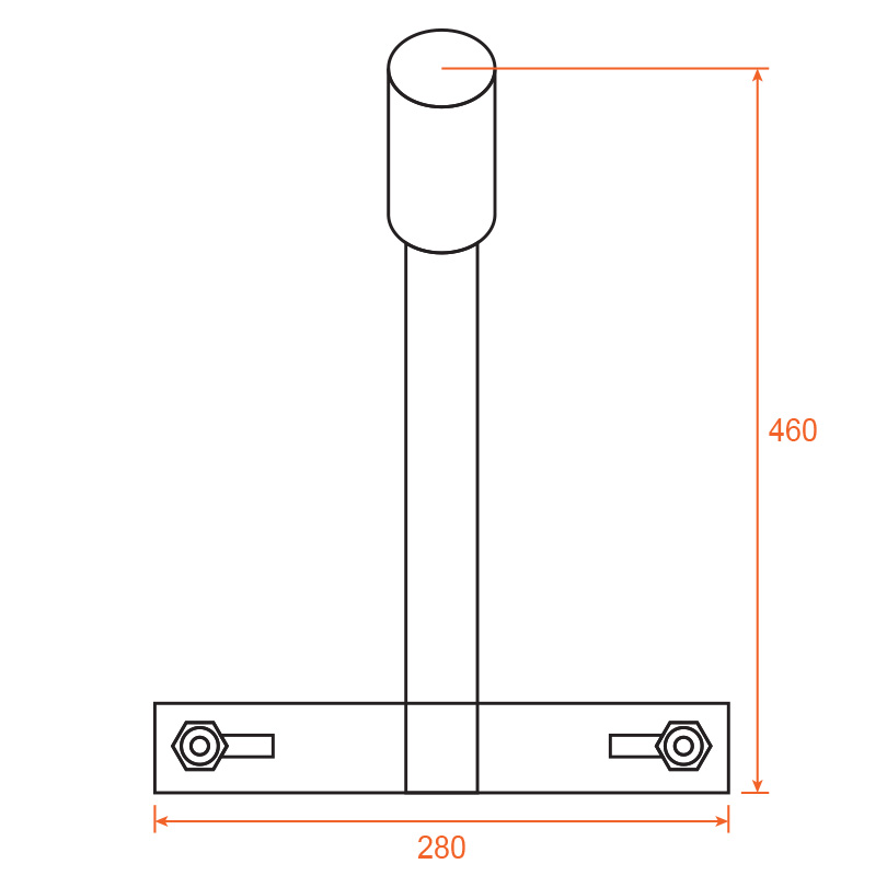 Кронштейн приставной для консольного светильника Wolta К1П-03-035-1-012х06-С