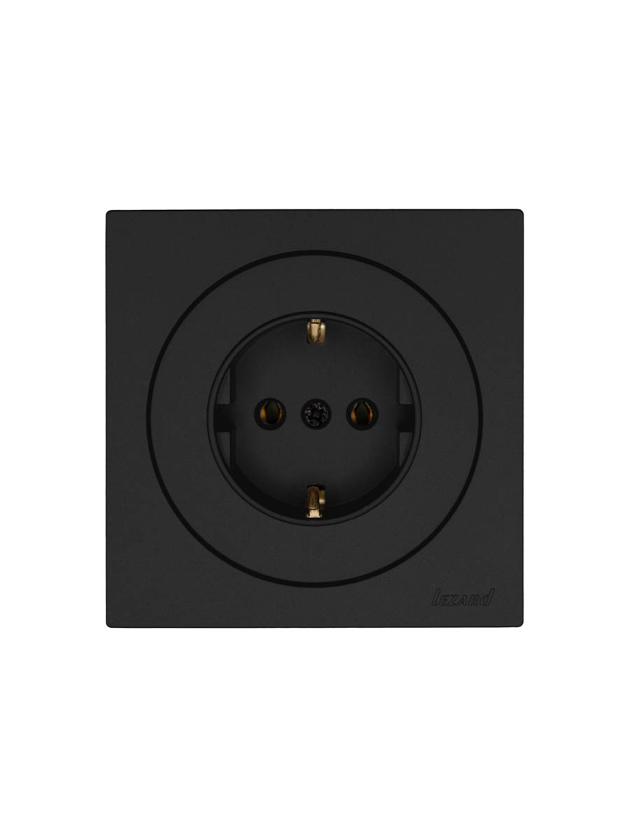Розетка с/з ПБТ чёрный бархат Lezard Osen 743-4288-122B