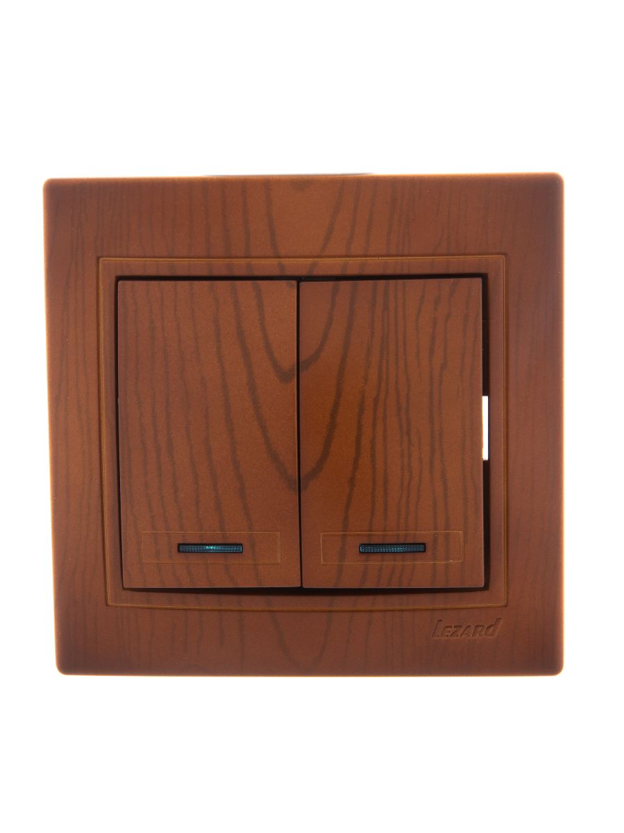 Выключатель двойной с подсветкой Lezard Mira 701-0801-112