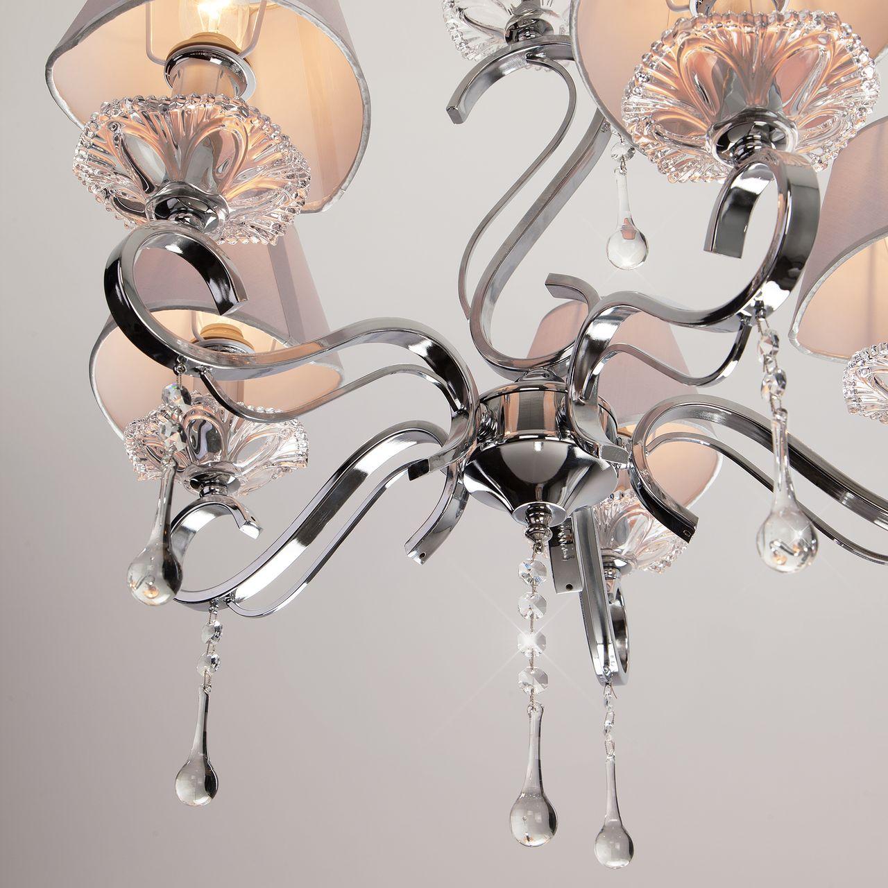 Подвесная люстра Eurosvet Kelly 10085/5 хром/прозрачный хрусталь Strotskis