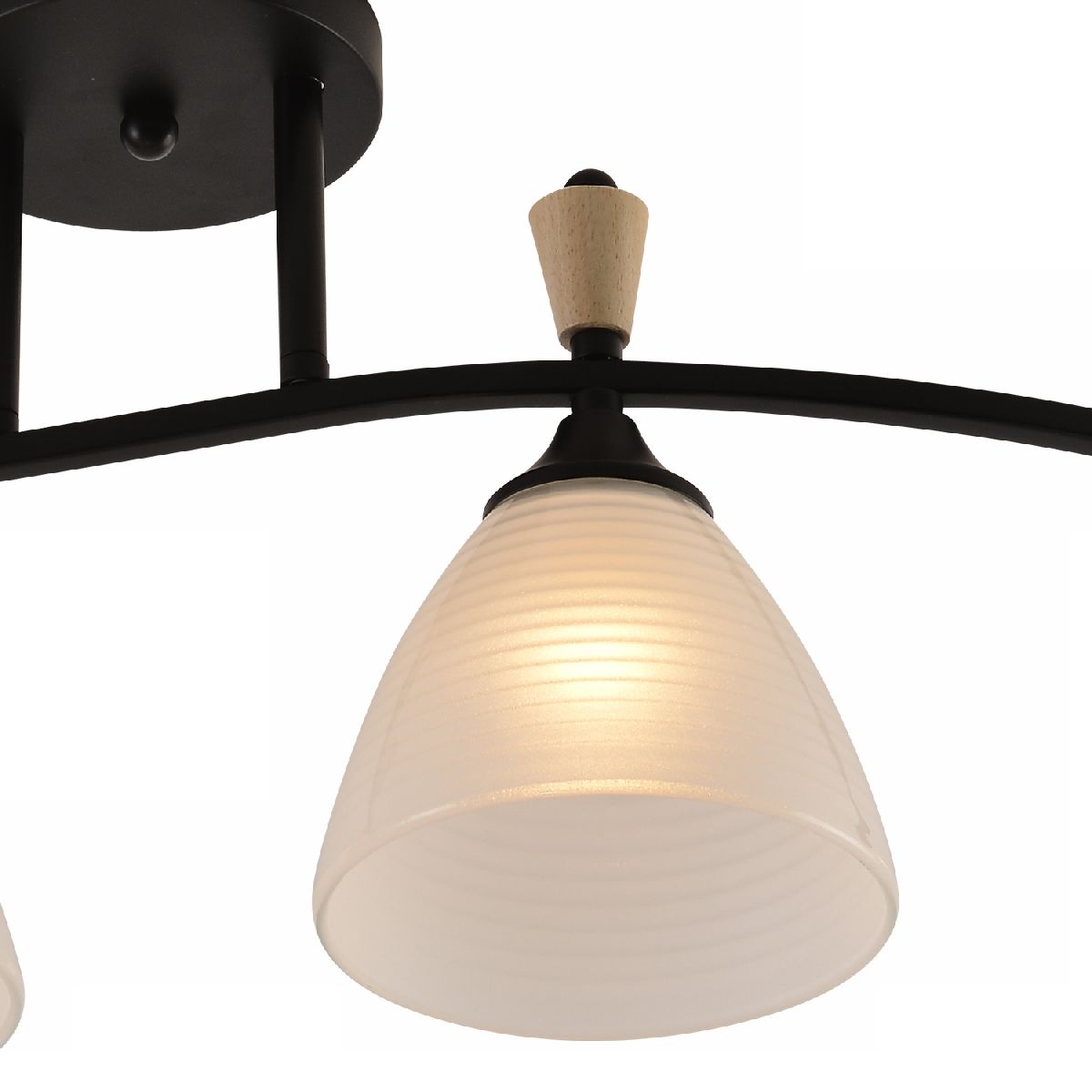 Потолочная люстра Reluce 01589-3.3-04B BK+WOOD