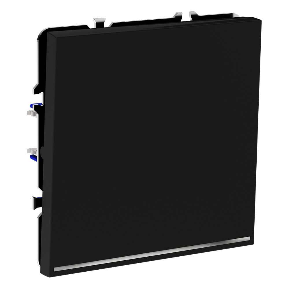 Выключатель одноклавишный с подсветкой Voltum S70 VLS010208 (черный матовый)