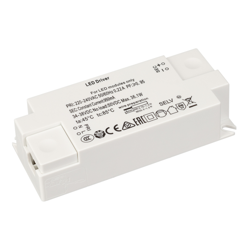 Блок питания Arlight ARJ-KE38950 (36W, 950mA, PFC) 029338