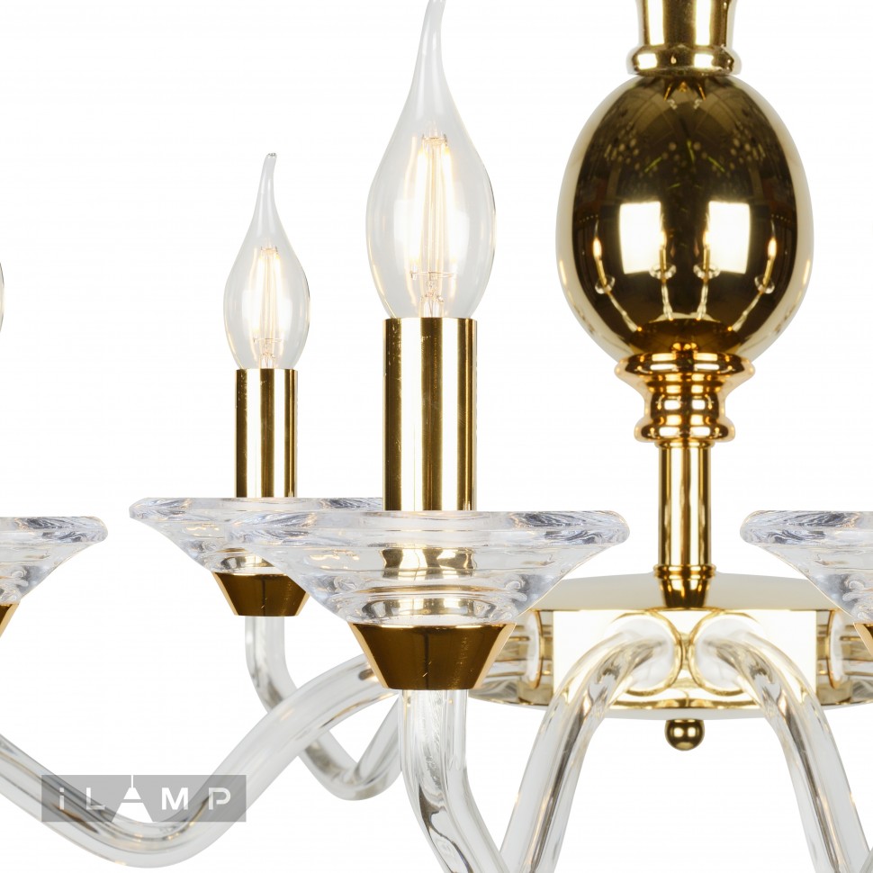 Подвесная люстра неоклассика iLamp Flo YT2049-6 GD+Cear