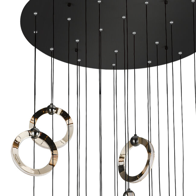 Подвесная люстра Lumien Hall Livin LH8028/24P-BK-SGD-PBK