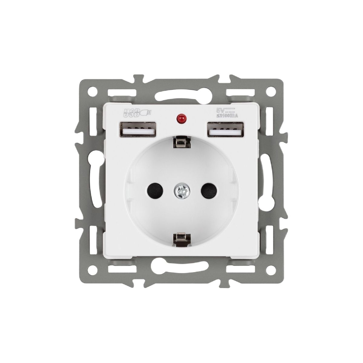 Механизм розетки с USB зарядкой Arlight SCT-MUAA-PL-WH (250V, 16A) 043733