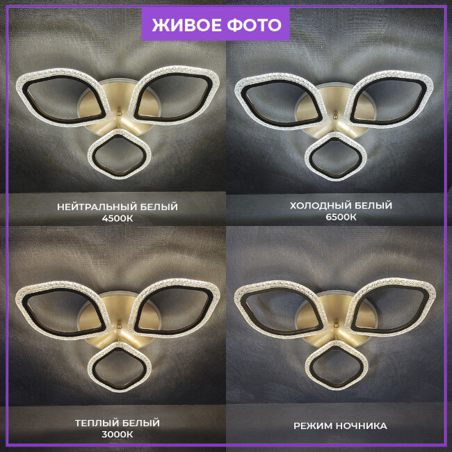 Потолочная люстра Seven Fires Lejv SF7068/4C-SGD-RGB