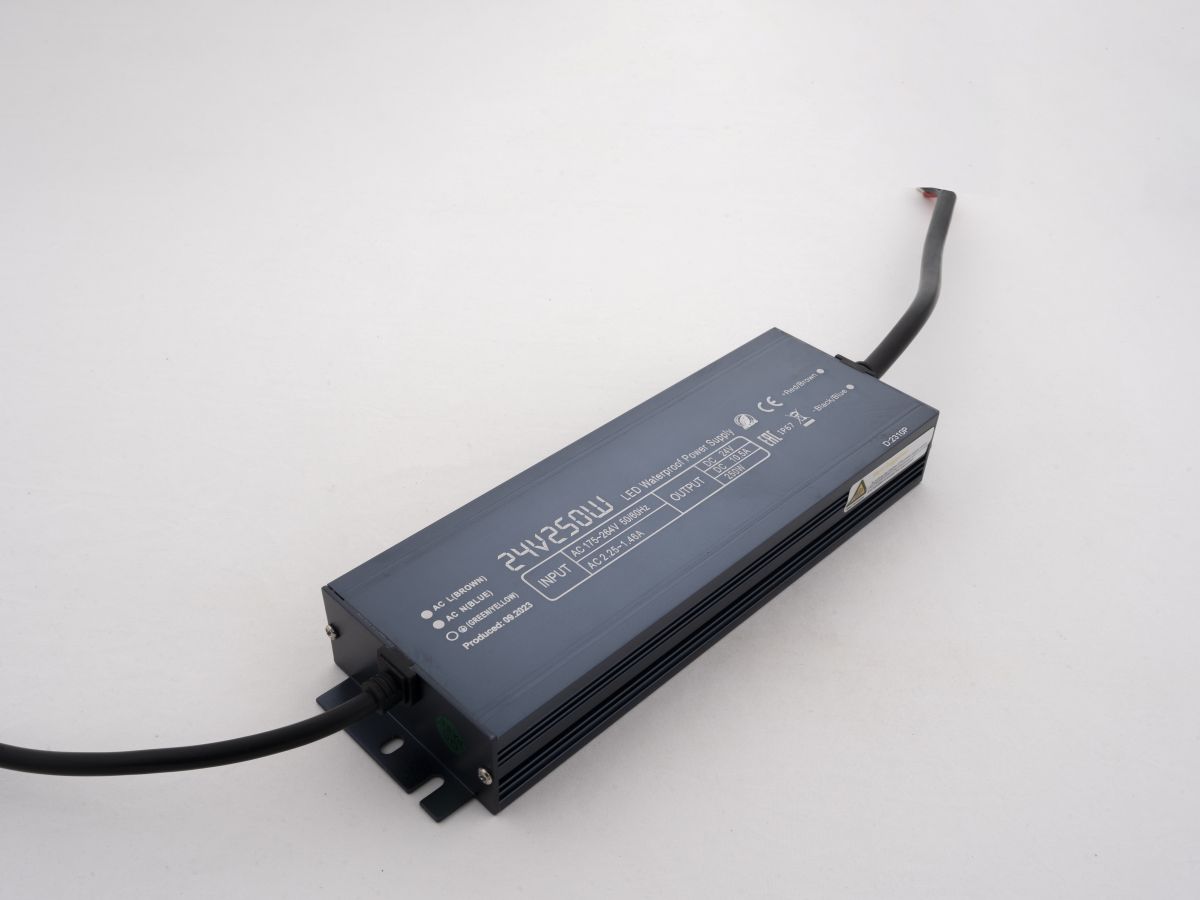 Блок питания LEDS POWER 250Вт 24В IP67 алюминий SLIM 003177
