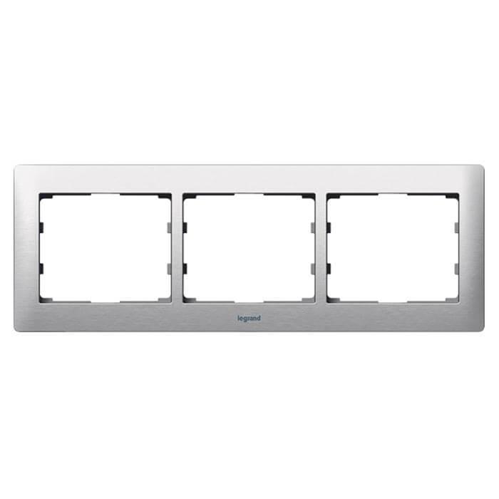 Рамка 3-постовая Legrand Galea Life тертый алюминий 771953